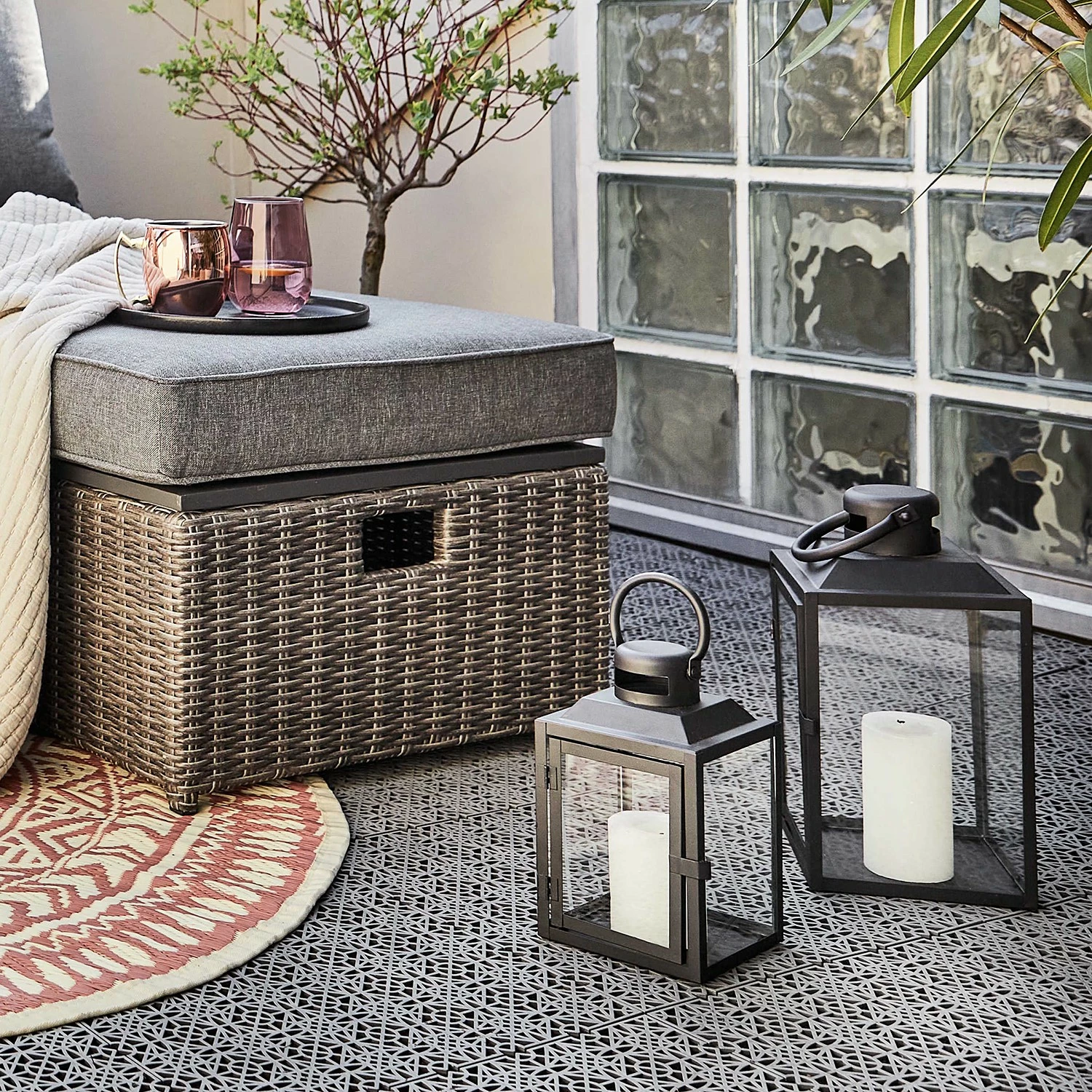 Butlers Laterne LIGHTHOUSE - Eisen / Glas - Schwarz - Höhe: 24 cm – Bild 2