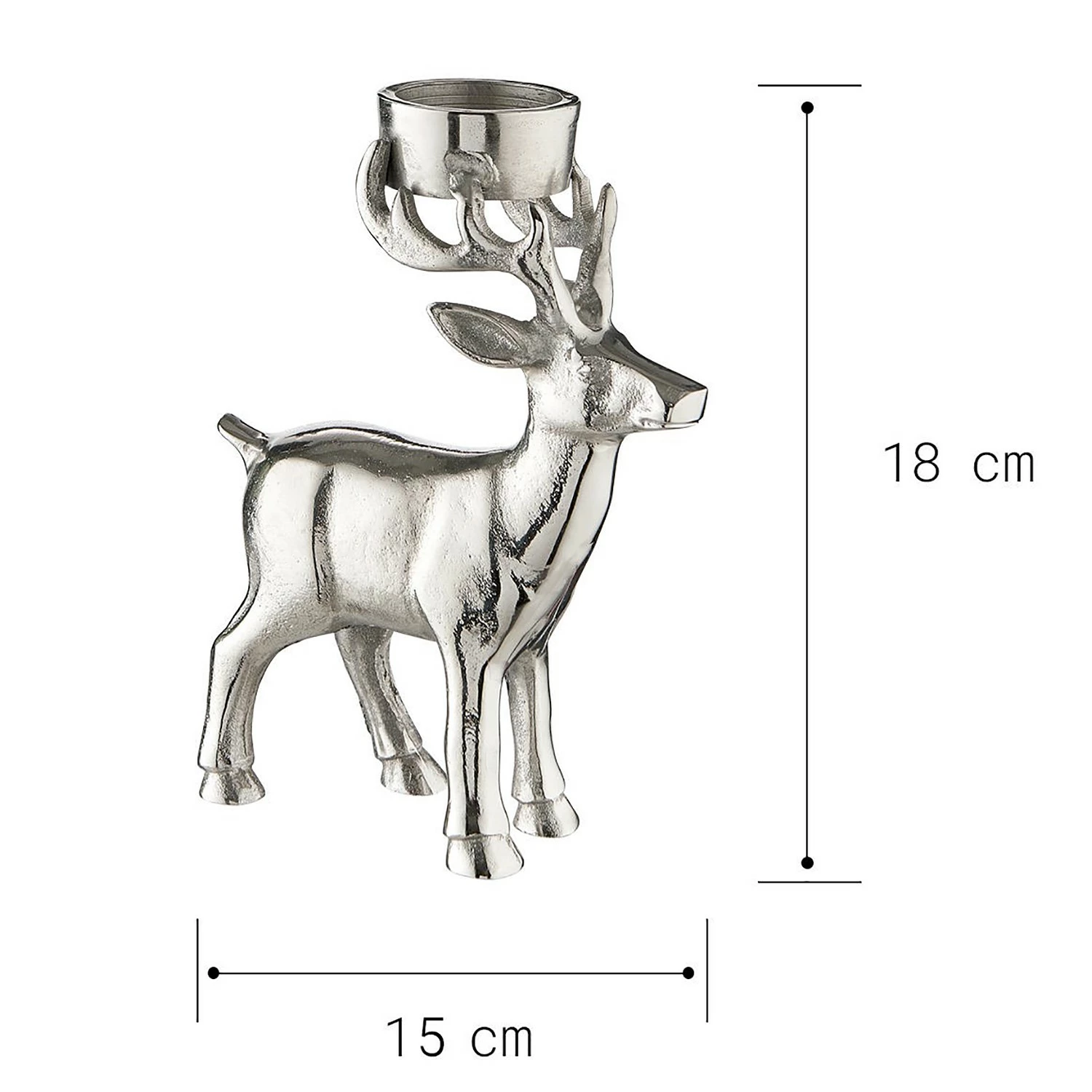 Butlers Teelichthalter OH MY DEER II - Aluminium - Silber – Bild 4