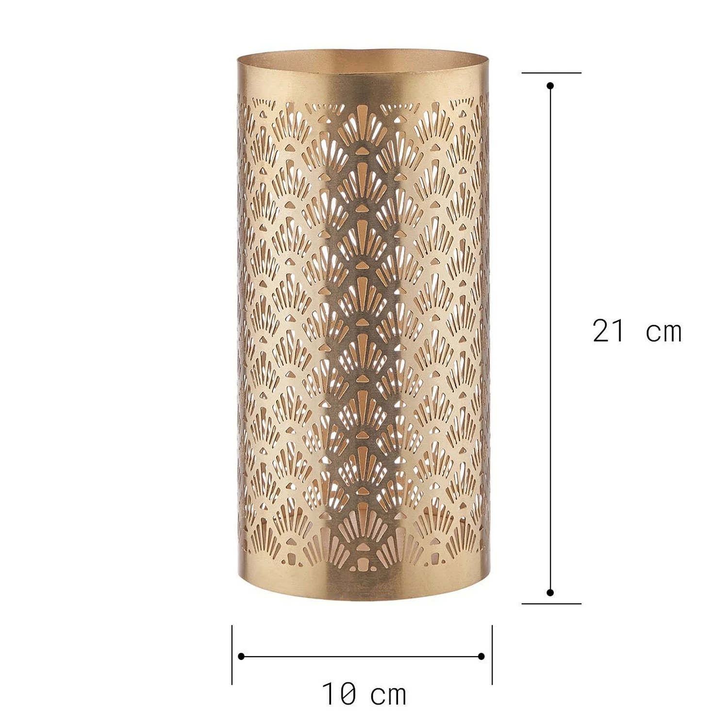 Butlers Windlicht LUMINOUS Ornamente - Eisen - Gold - Höhe: 21 cm – Bild 3