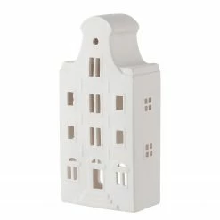 Butlers Teelichthaus AMSTERDAM II - Keramik - Weiß