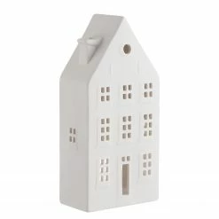 Butlers Teelichthaus AMSTERDAM I - Keramik - Weiß