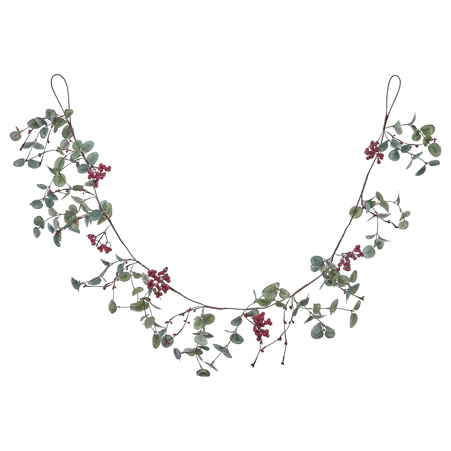 Butlers Eukalyptusgirlande mit Beeren FLORISTA - Eisen / Polyester PVC - Hellgrün