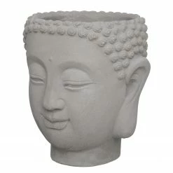 Butlers Blumentopf BUDDHA II - Beton - Grau