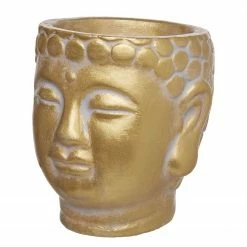 Butlers Mini-Blumentopf BUDDHA - Beton - Gold