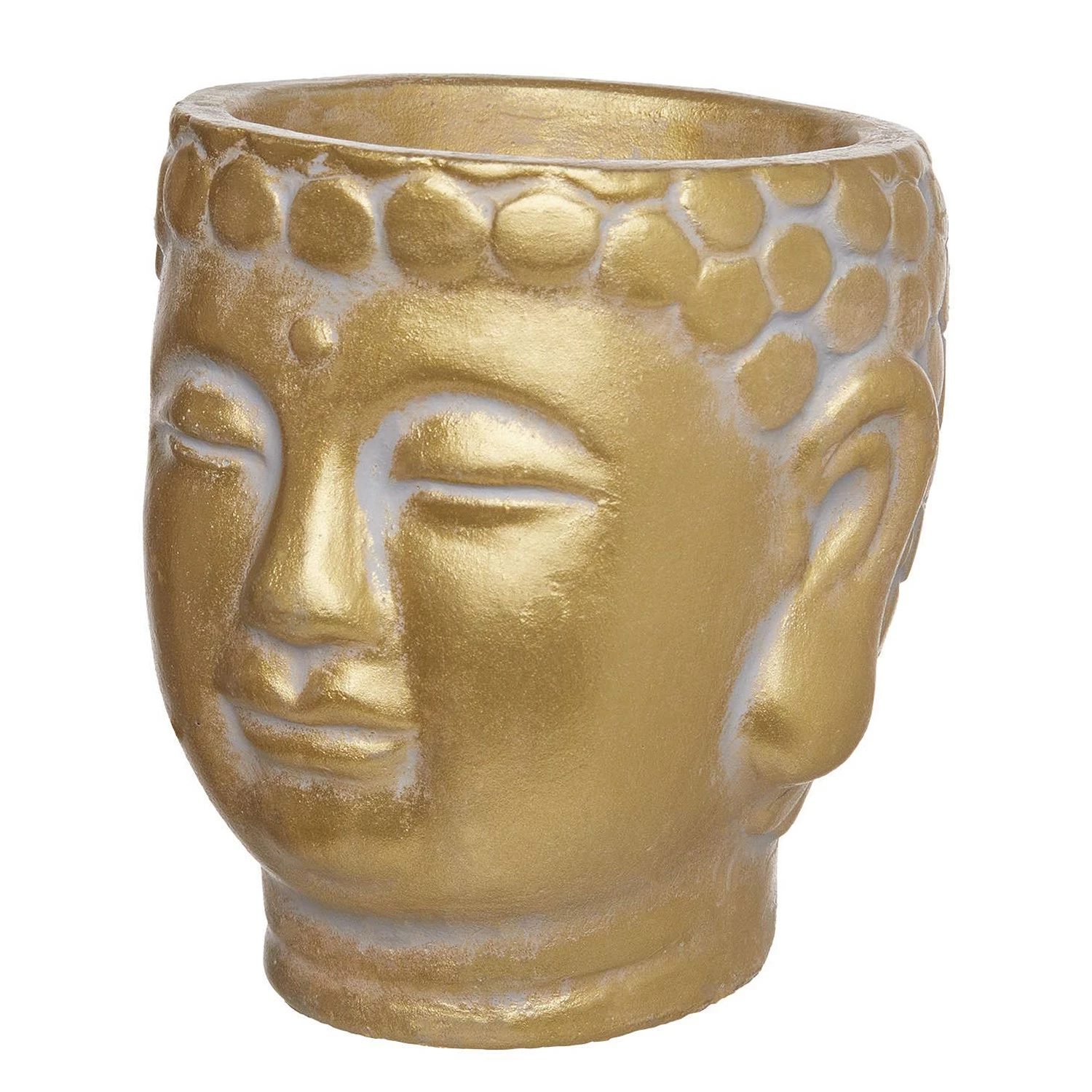 Butlers Mini-Blumentopf BUDDHA - Beton - Gold