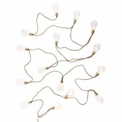 Butlers LED-Lichterkette BULB LIGHTS I - Klarglas / Jute - 10-flammig - Braun