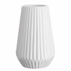 Butlers Vase RIFFLE - Keramik - Weiß