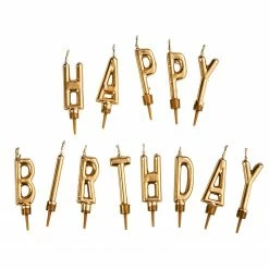 Butlers Kerzen-Set HAPPY BIRTHDAY - Paraffin - Gold