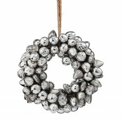 Butlers Kugelkranz X-MAS - Klarglas / Eisen - Silber