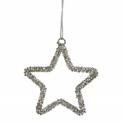 Butlers Baumhänger HANG ON Glasperlen Stern - Klarglas - Silber