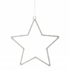 Butlers Baumhänger X-MAS Stern - Eisen / Glas - Silber