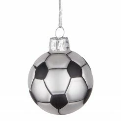 Butlers Baumhänger HANG ON Ornament Fußball - Klarglas - Schwarz / Weiß