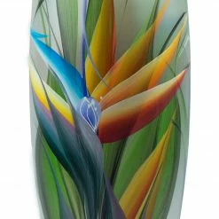 7ART Handbemalte Glasvase - Große Bodenvase aus Glas 40 cm