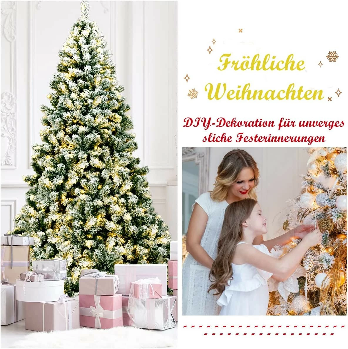 Costway 225cm LED Künstlicher Weihnachtsbaum – Bild 3