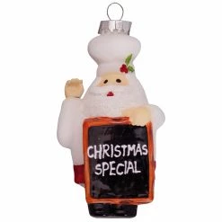 Krebs Glas Lauscha Küchenchef mit Tafel 10cm aus Glas