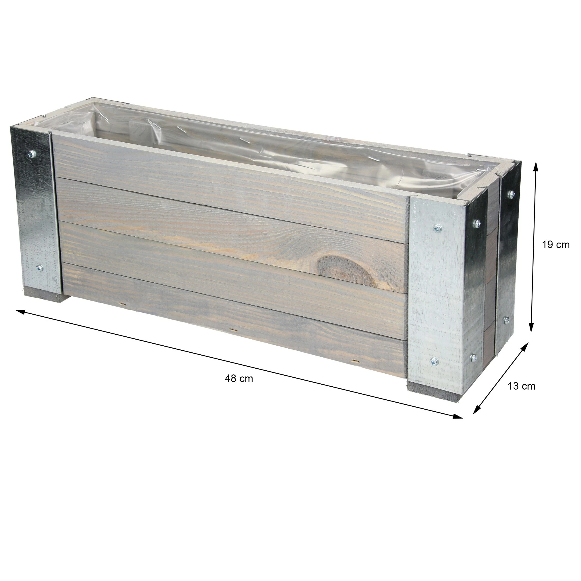 WOMO-DESIGN Blumenkasten 19x48x13cm aus Kieferholz - 13 x 19 x 48 cm – Bild 4