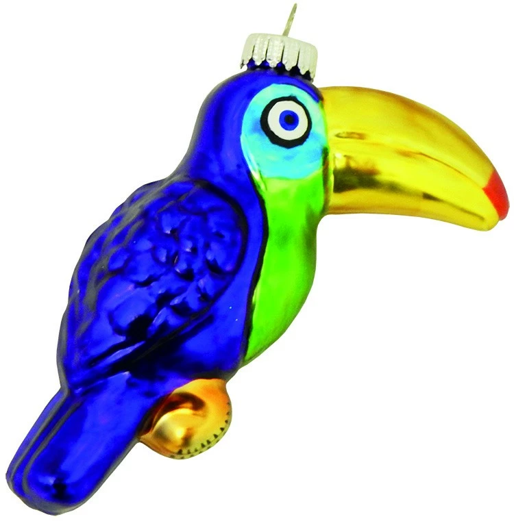 Krebs Glas Lauscha Bunter Tucan 11cm aus Glas