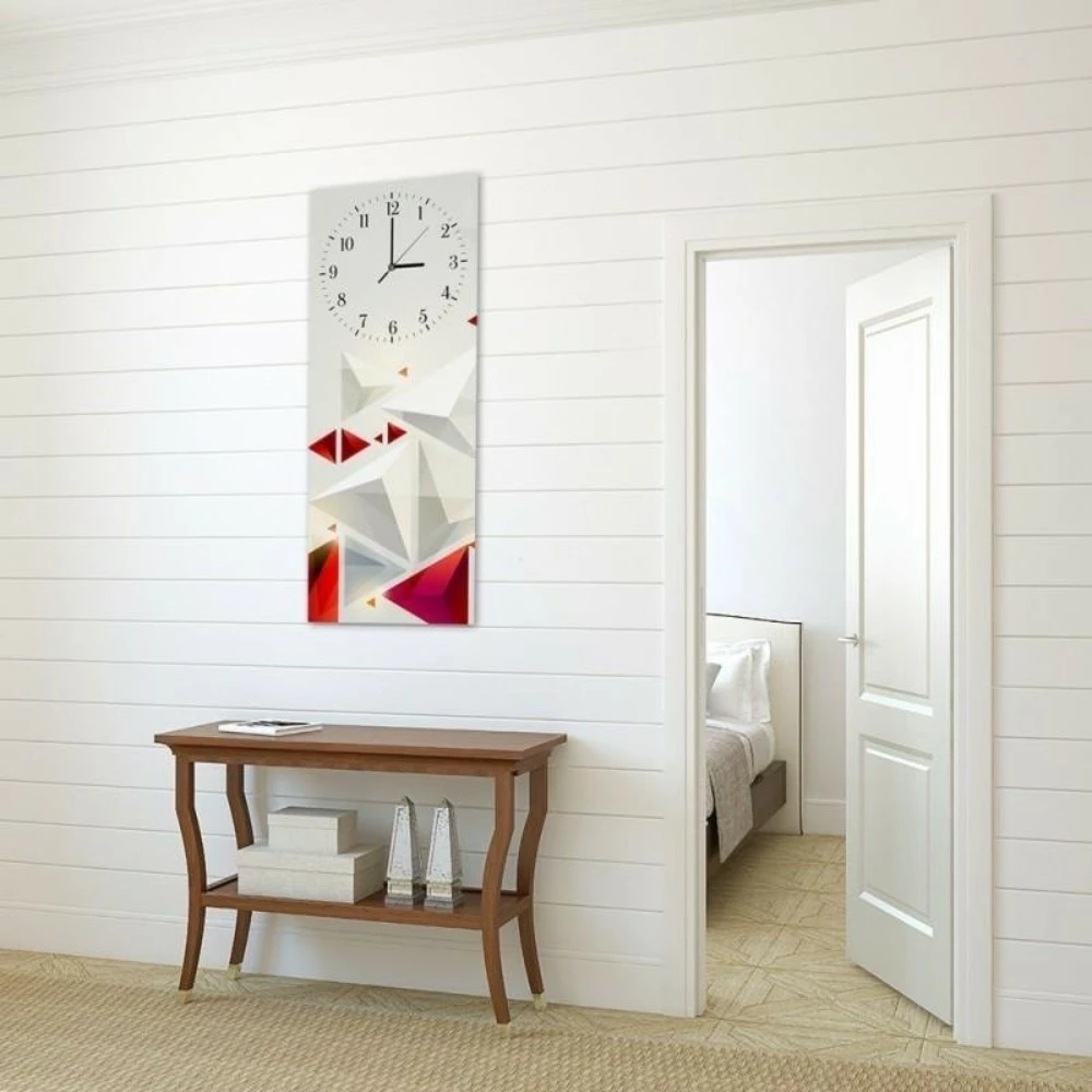 LegendArte Wanduhr - Weiße und rote Pyramiden – Bild 2