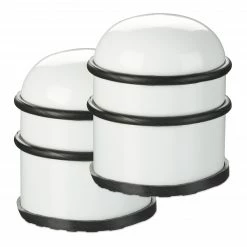 Relaxdays 2 x Türstopper Edelstahl weiß - Weiß - Schwarz