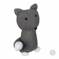 Relaxdays 1 x Stoff Türstopper Fuchs grau
