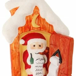 Krebs Glas Lauscha 11cm Santa im Klohäuschen aus Glas