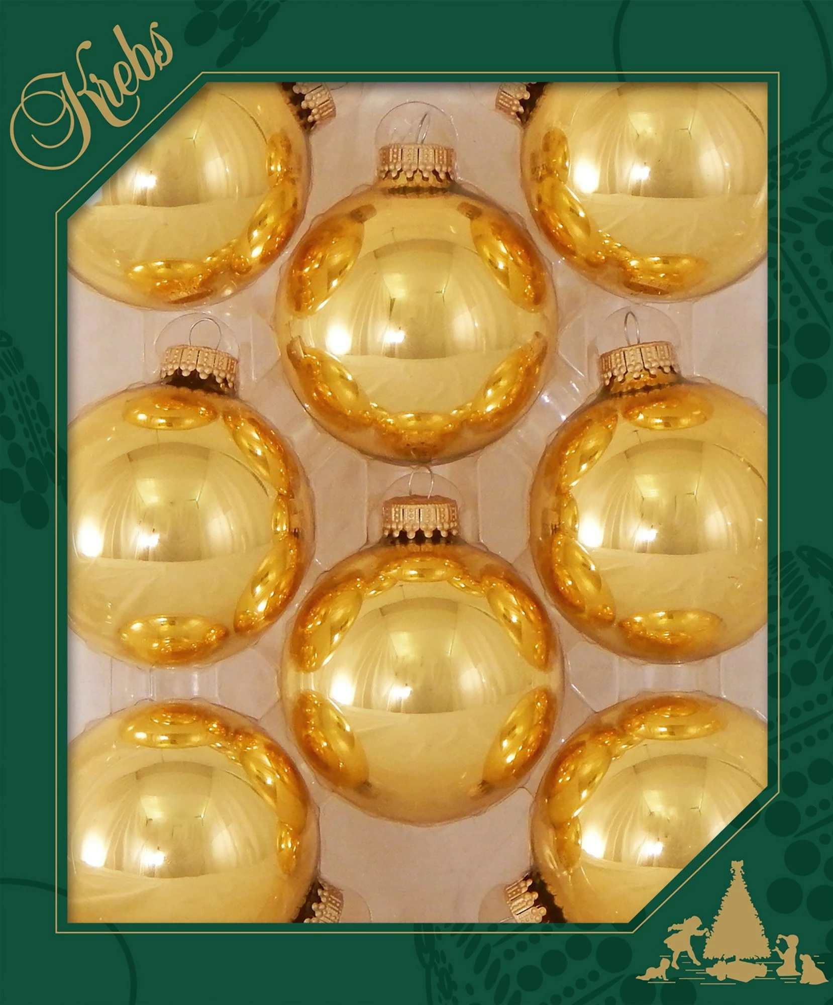 Krebs Glas Lauscha Gold glanz 7cm Glaskugeln uni – Bild 2