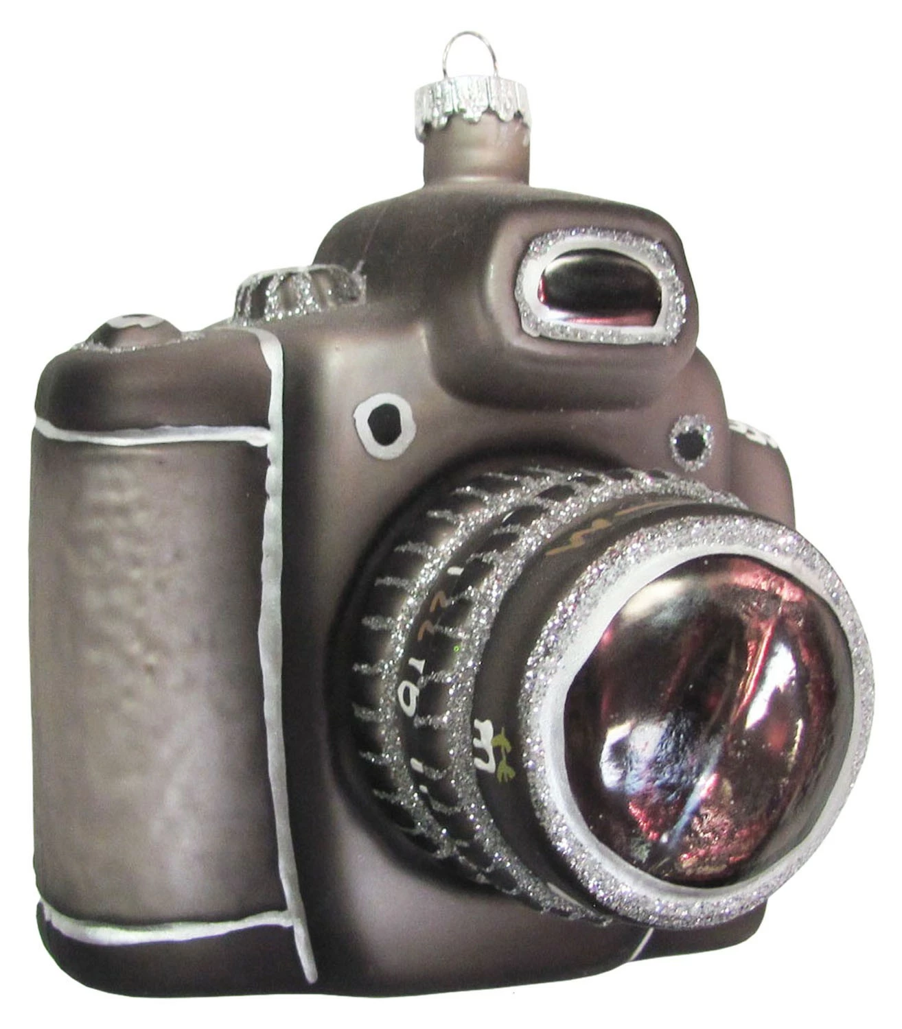 Krebs Glas Lauscha Schwarz 9cm Spiegelreflexkamera aus Glas