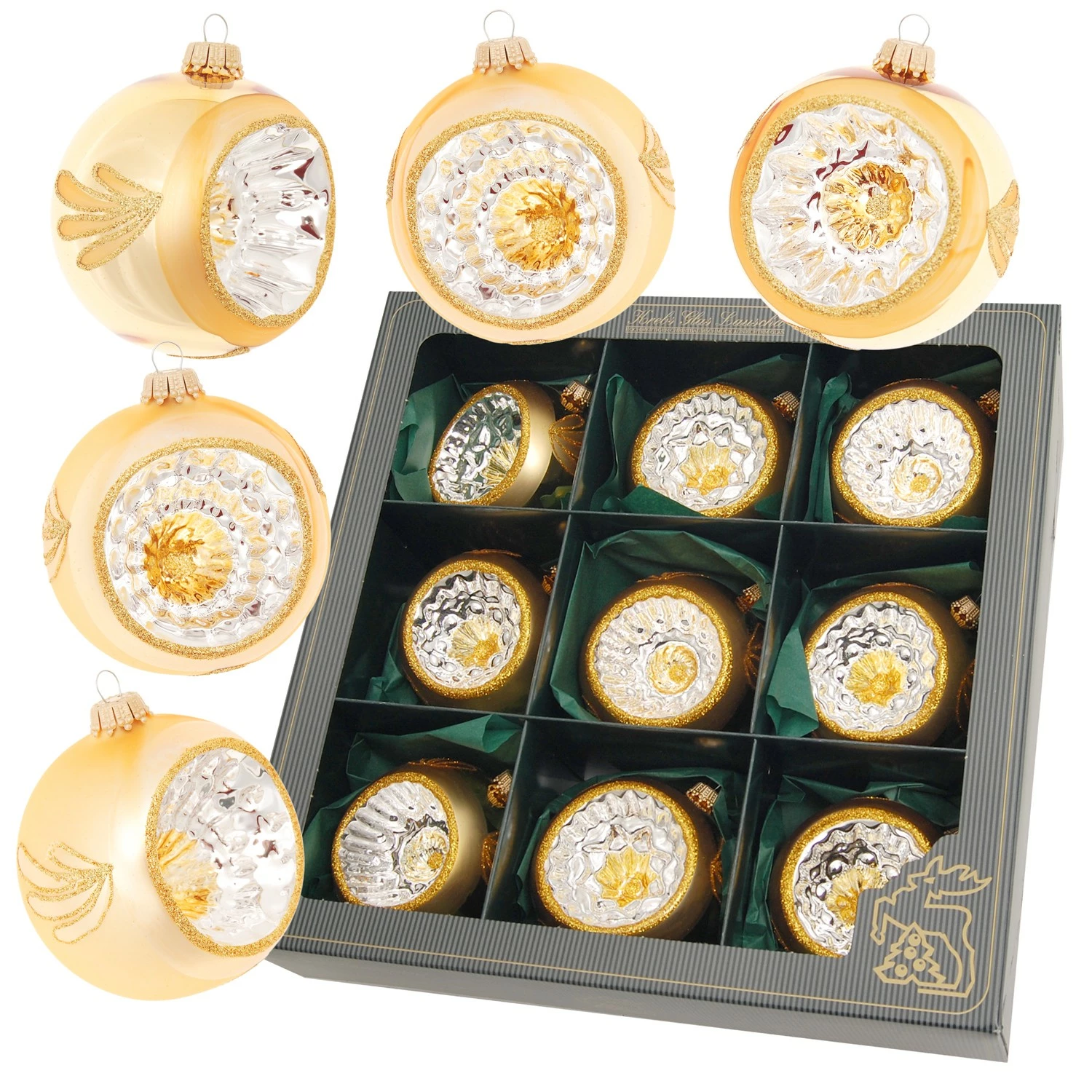 Krebs Glas Lauscha Gold 8cm Glasreflexsortiment