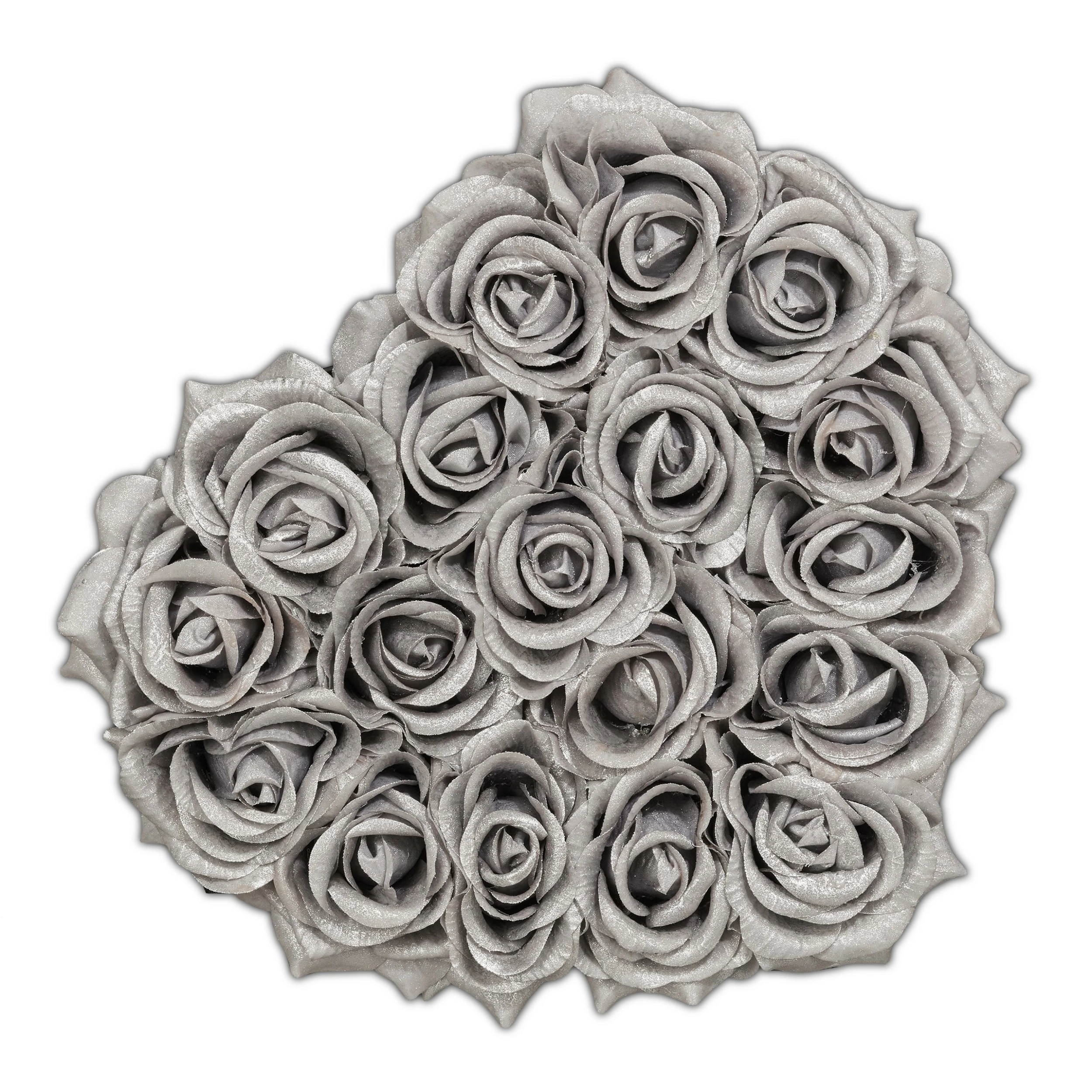 Relaxdays Schwarze Rosenbox mit 18 silbernen Rosen – Bild 6