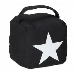 Relaxdays 1 x Türstopper Stern mit Griff schwarz - Schwarz - Weiß