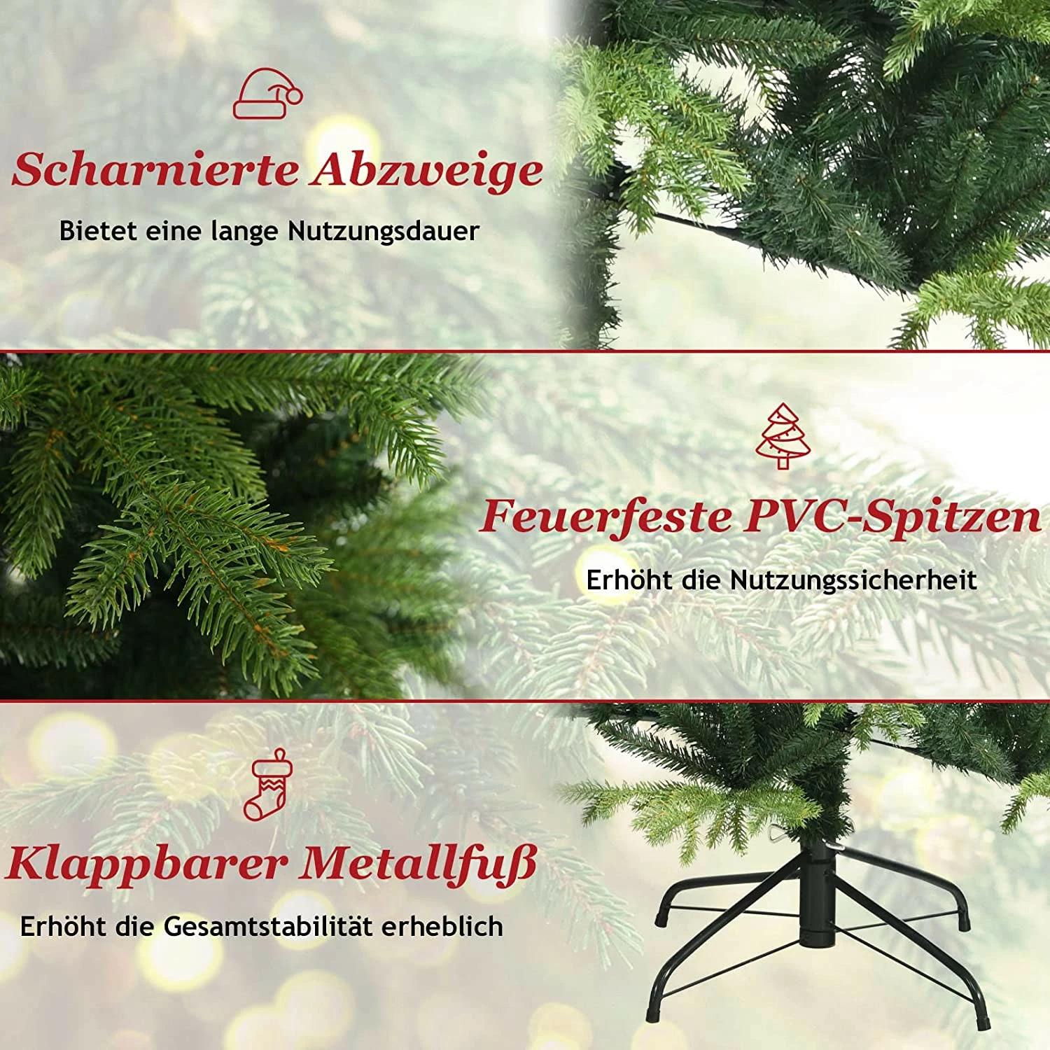 Costway 180cm Künstlicher Weihnachtsbaum – Bild 4