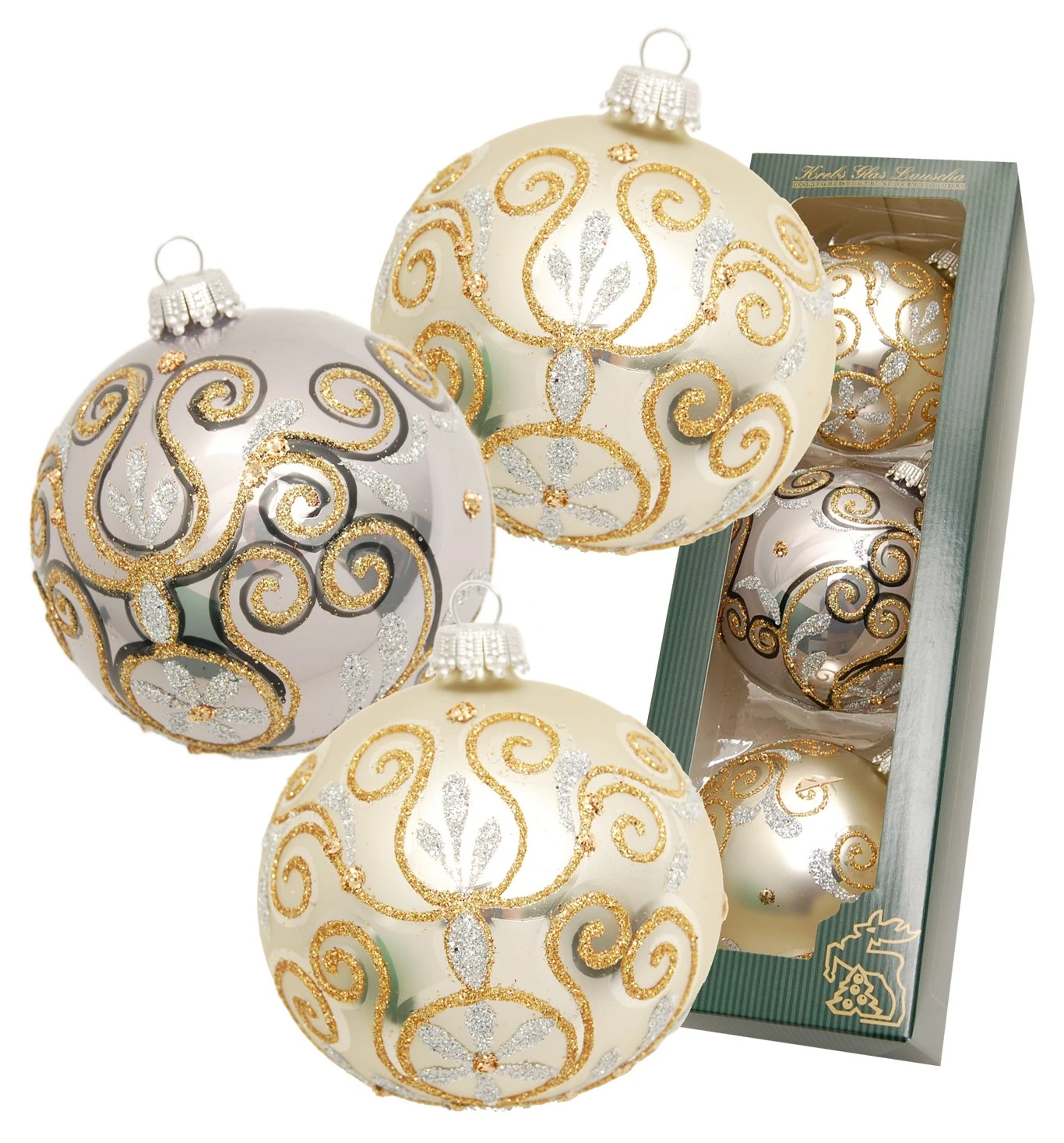 Krebs Glas Lauscha Chabli/Grau 8cm Glaskugeln – Bild 2