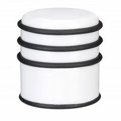 Relaxdays 1 x Türstopper mit Gummiringen weiß - Weiß - Schwarz