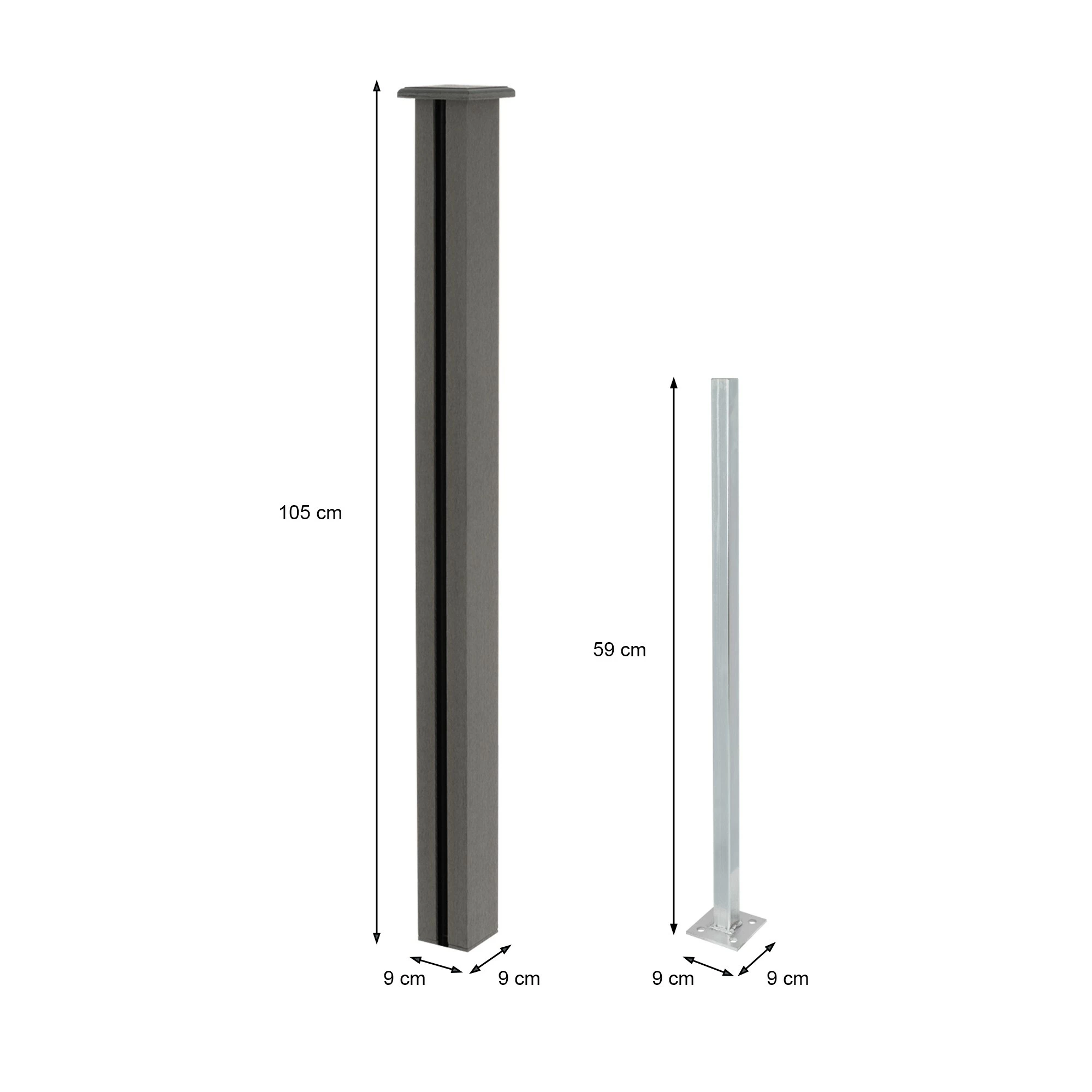 ML-Design WPC Gartenzaun Grau 97.5x105-175x1.9cm – Bild 7