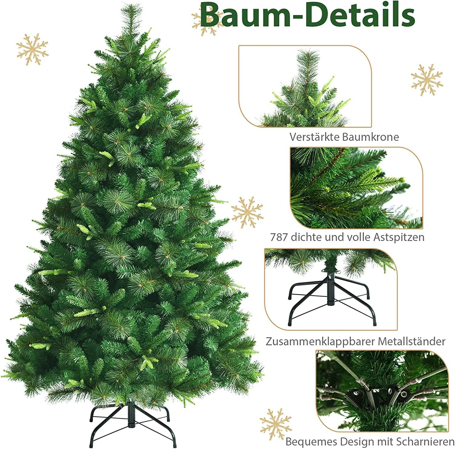 Costway 180cm Künstlicher Weihnachtsbaum – Bild 3