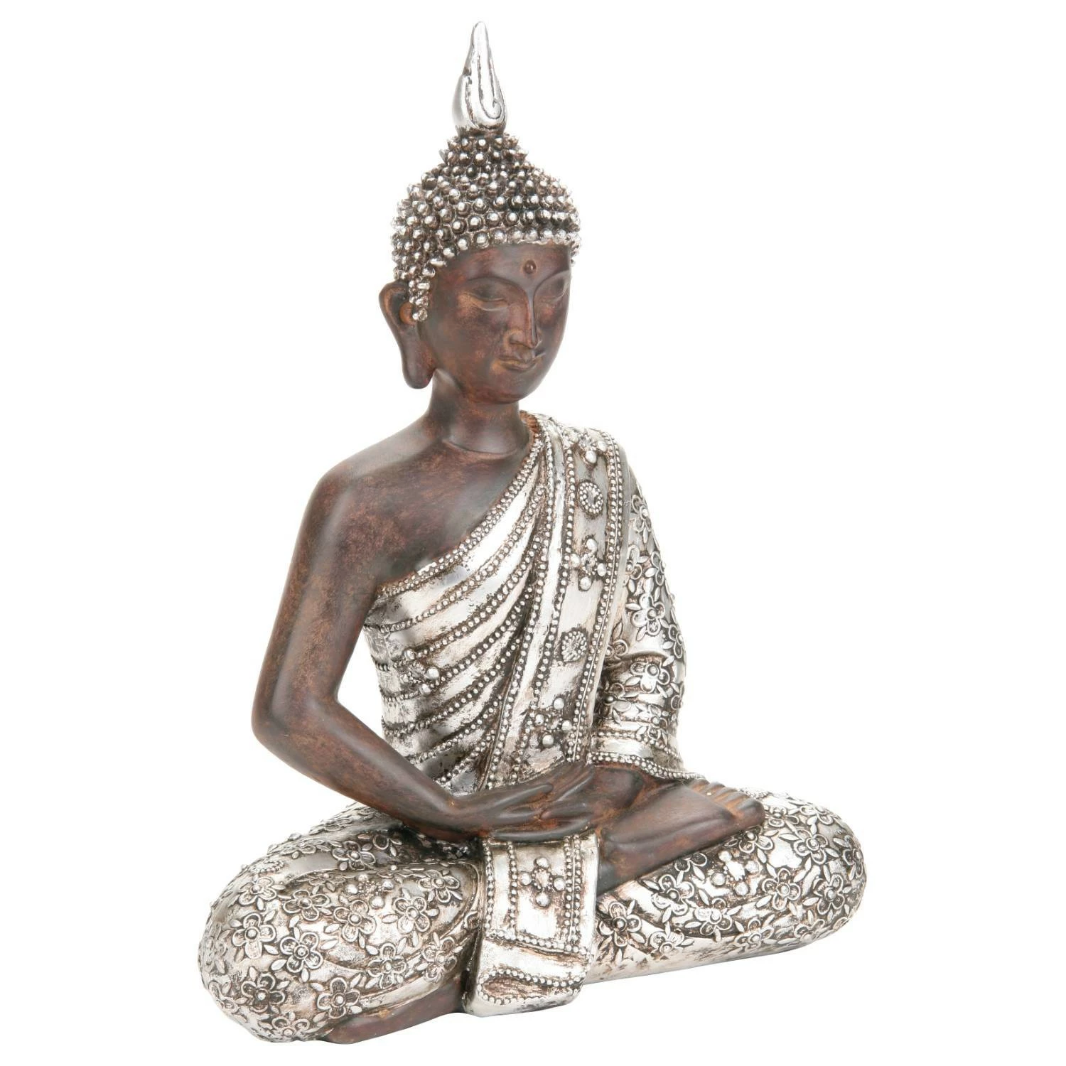 Atmosphera Créateur d'intérieur Buddha-Figur mit silbernem Gewand, H. 29