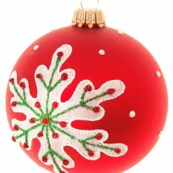 Krebs Glas Lauscha Rot 8cm Glaskugel Schneekristall