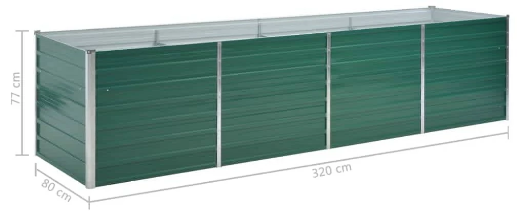 VidaXL Garten-Hochbeet Verzinkter Stahl Grün - vidaXL Garten-Hochbeet Verzinkter Stahl 320x80x77 cm Grün – Bild 7