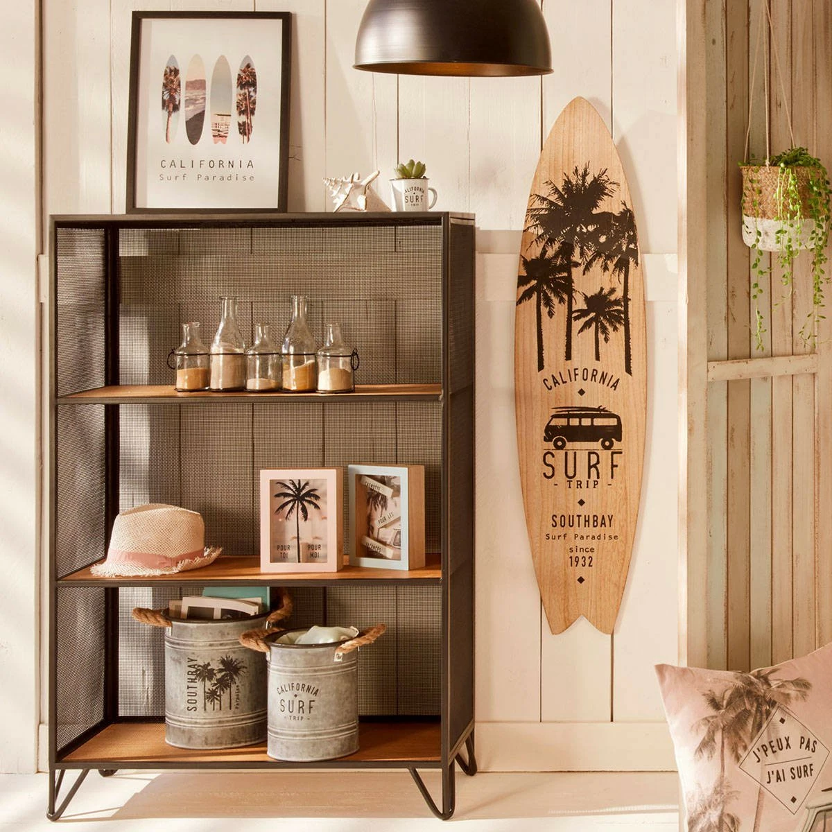 Atmosphera Créateur d'intérieur Surfbrett SOUTH BAY, weißer Aufdruck – Bild 2