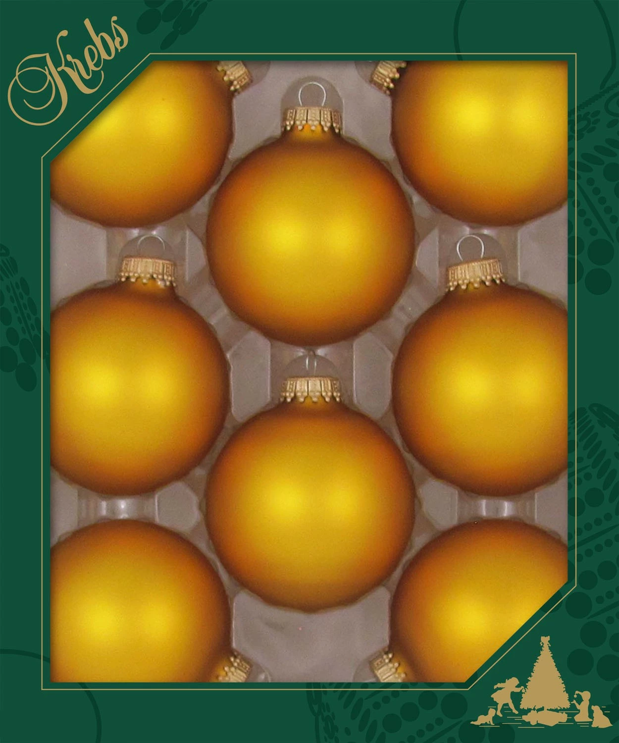 Krebs Glas Lauscha Unikugel Gold matt 7cm – Bild 2