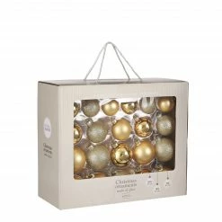 House of Seasons Weihnachtskugeln aus Glas - Gold