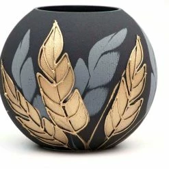 7ART Handbemalte Glasvase - Tischvase aus Glas 16 cm