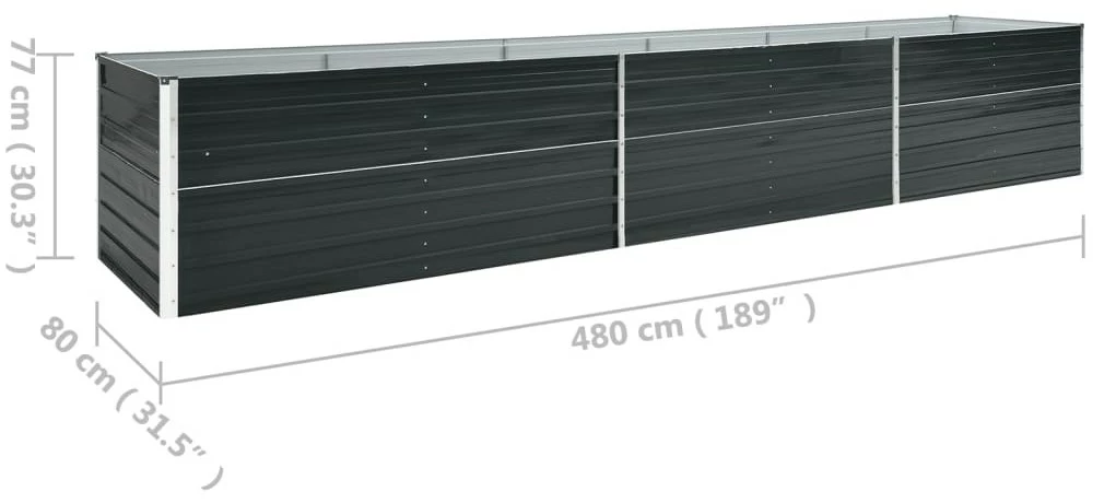 VidaXL Garten-Hochbeet Verzinkter Stahl - vidaXL Garten-Hochbeet Verzinkter Stahl 480x80x77 cm Anthrazit – Bild 6