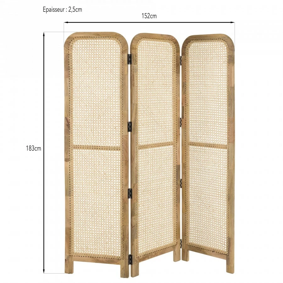 Macabane Paravent braun Mangoholz – Bild 8