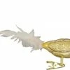 Krebs Glas Lauscha Gold 11cm Glasvogel auf Clip