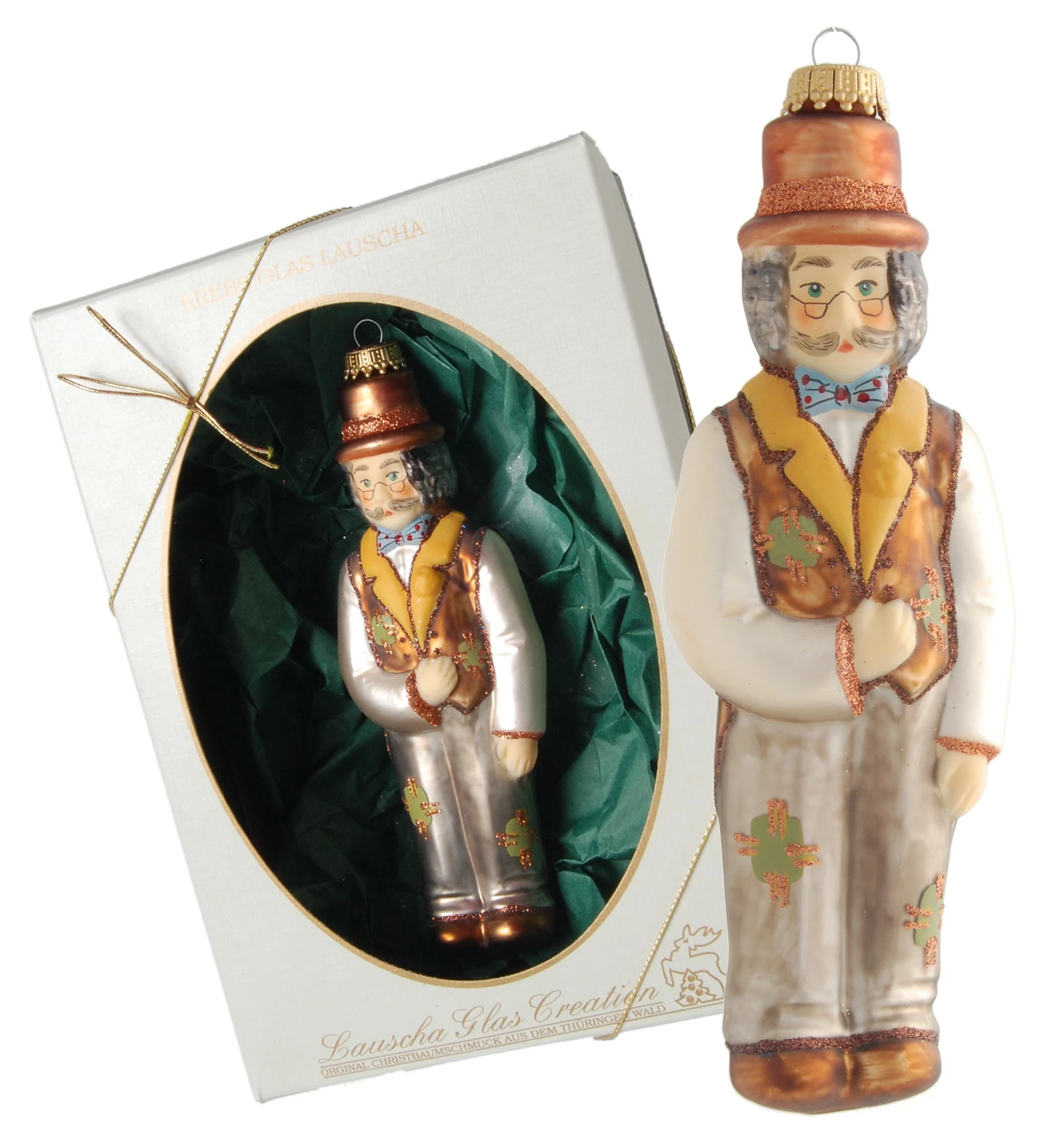 Krebs Glas Lauscha 17cm Pinocchio Geppetto aus Glas