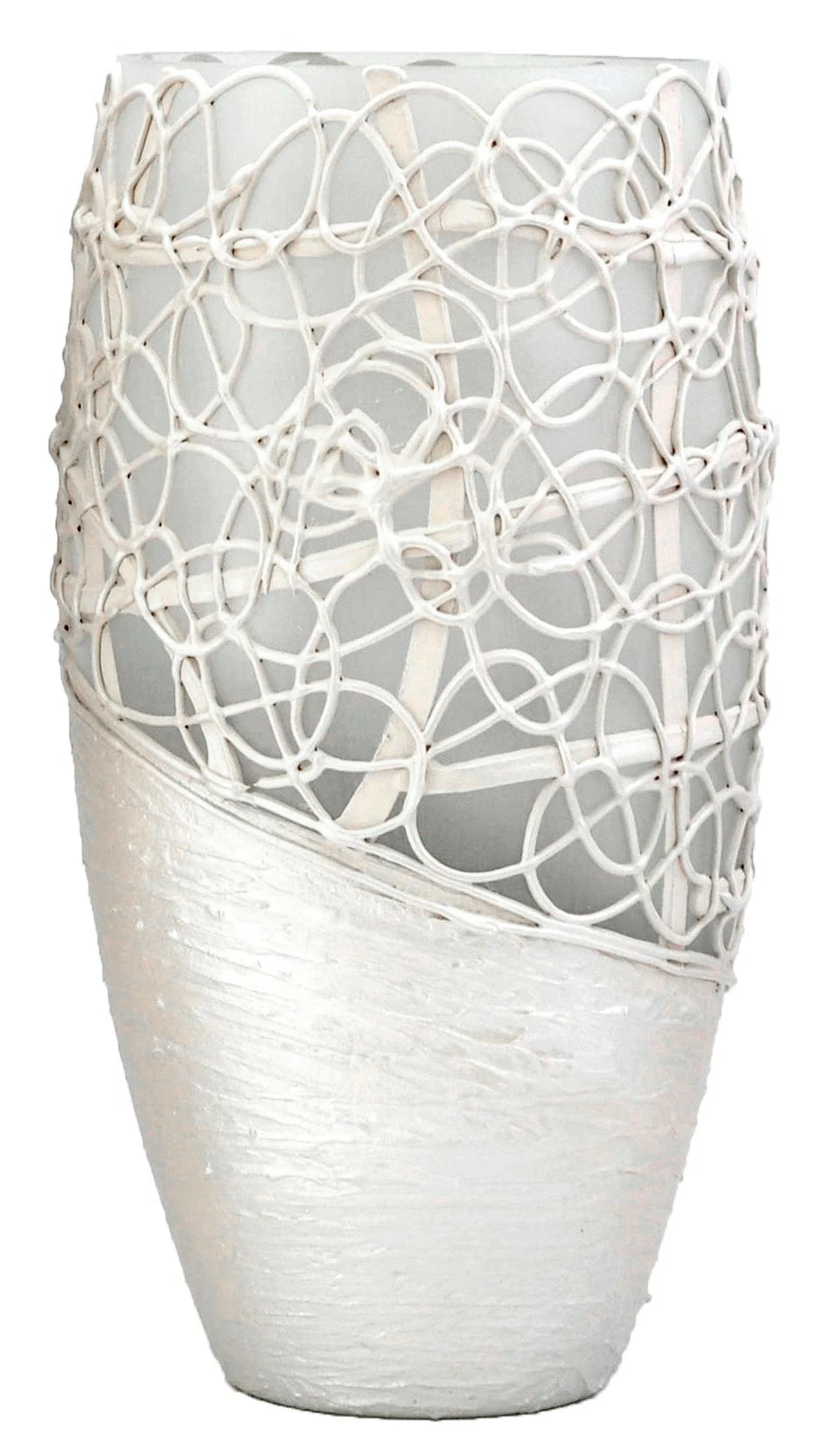 7ART Handbemalte Glasvase - Tischvase aus Glas 30 cm