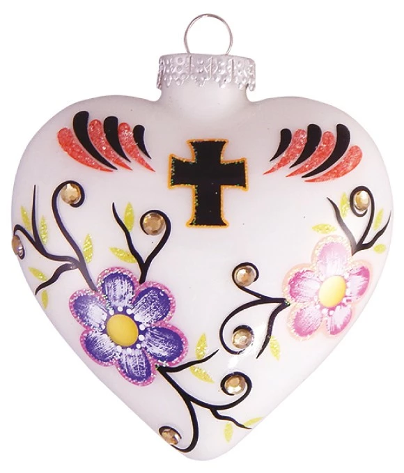 Krebs Glas Lauscha 10cm Herz aus Glas Day of Dead aus Glas