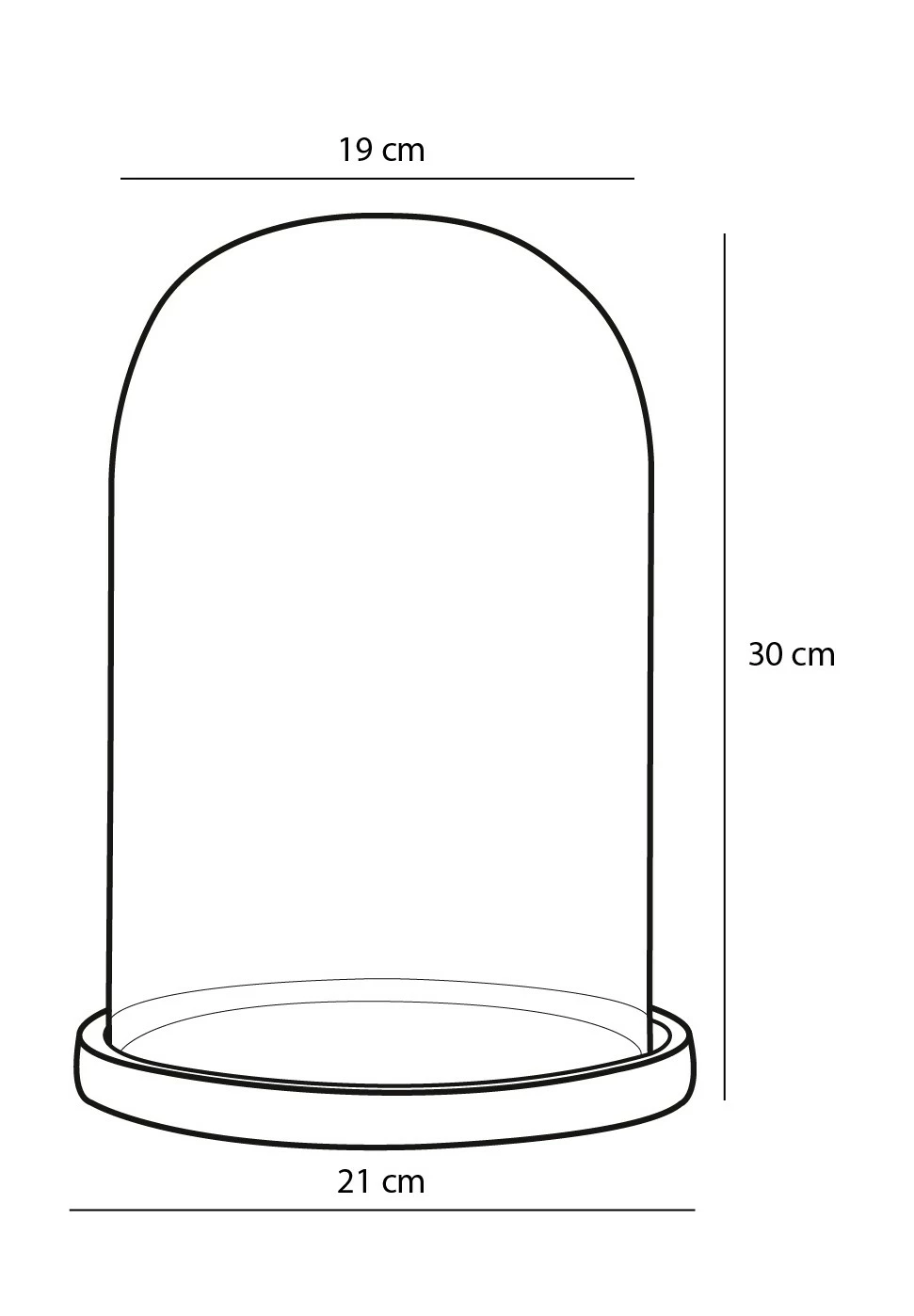Mica Decorations Glasglocke Hella - 21 x 30 x 21 cm - Durchmesser: 21 cm – Bild 2
