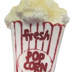 Krebs Glas Lauscha Rot/Weiß, Tüte Popcorn aus Glas 12cm